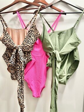 Aerie full coverage size LARGE One-Piece Swimsuits (set of 3)
